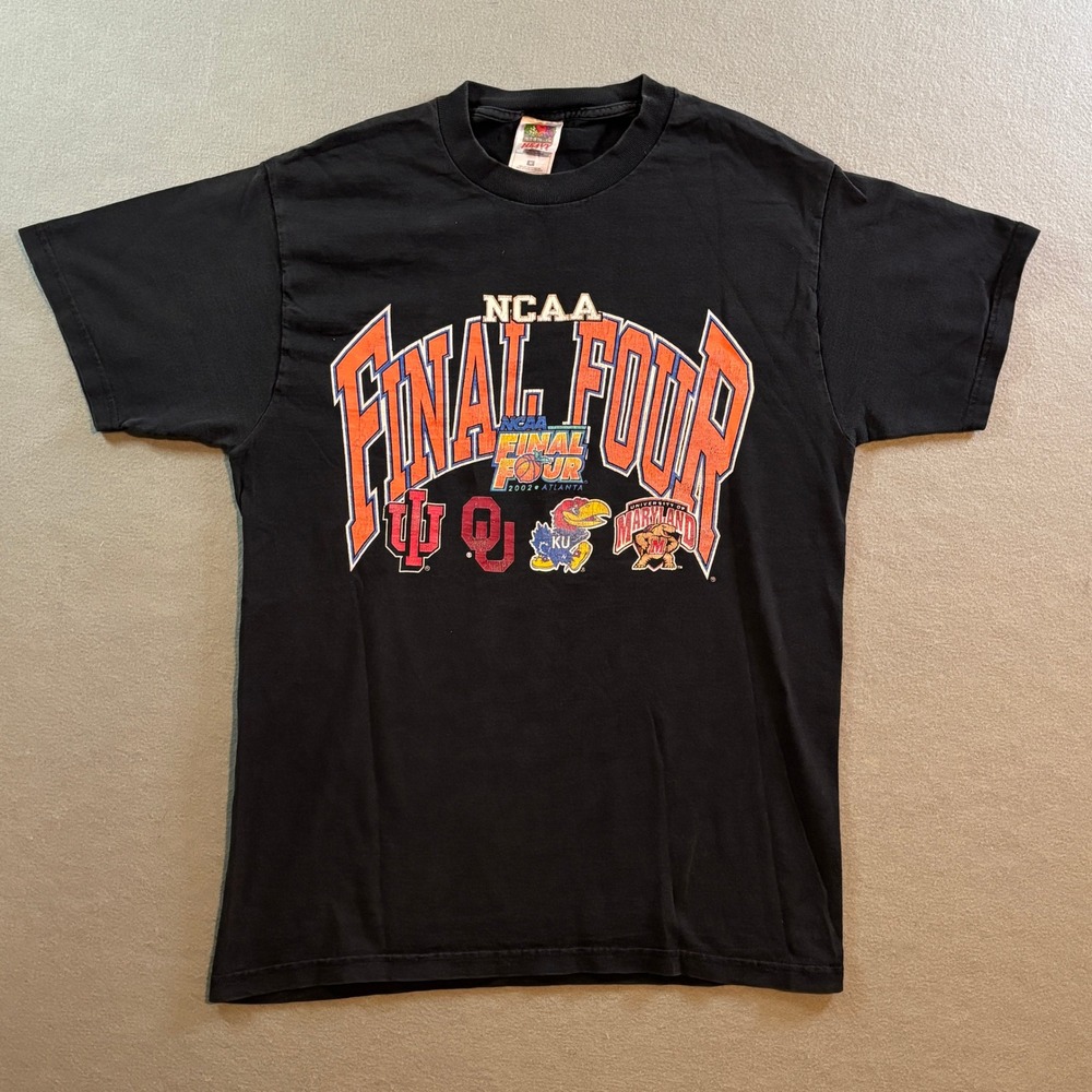 VTG Y2K NCAA Final Four 2002 Atlanta Mens M T-Shirt Black Heavy Cotton